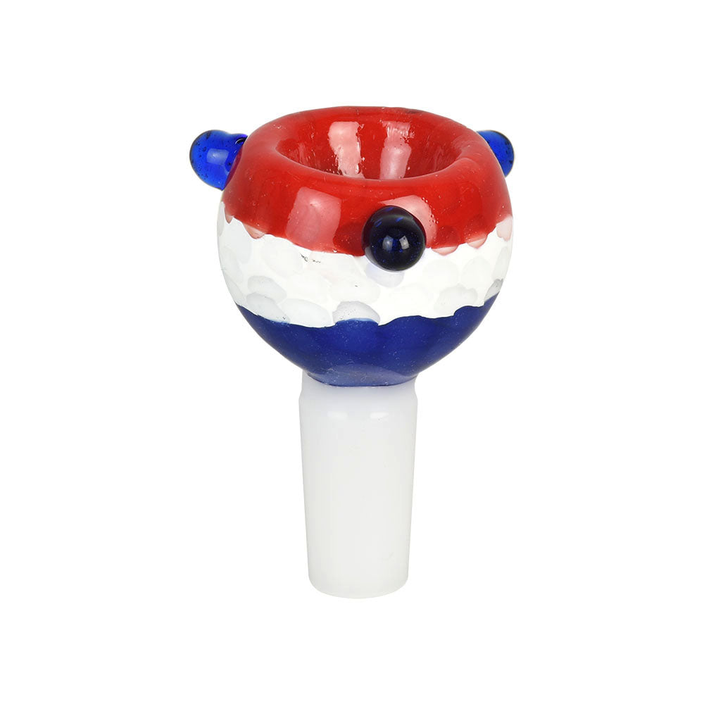 USA Bubble Matrix Style Herb Slide, 14mm Male, front view on seamless white background