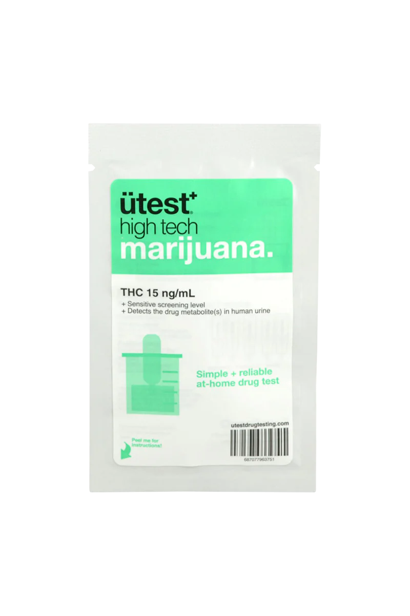 uTest Single Panel THC Drug Screening Test, 15ng/ml sensitivity, front view on white background