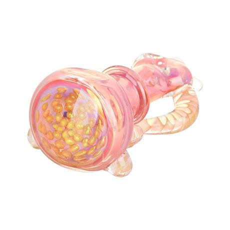 Utopian Honeycomb Hand Pipe in Pink - 4.5" Spoon Design with Deep Bowl