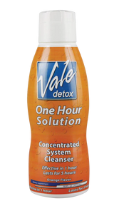Vale Detox One Hour Solution orange flavor, 16 oz bottle, front view on white background