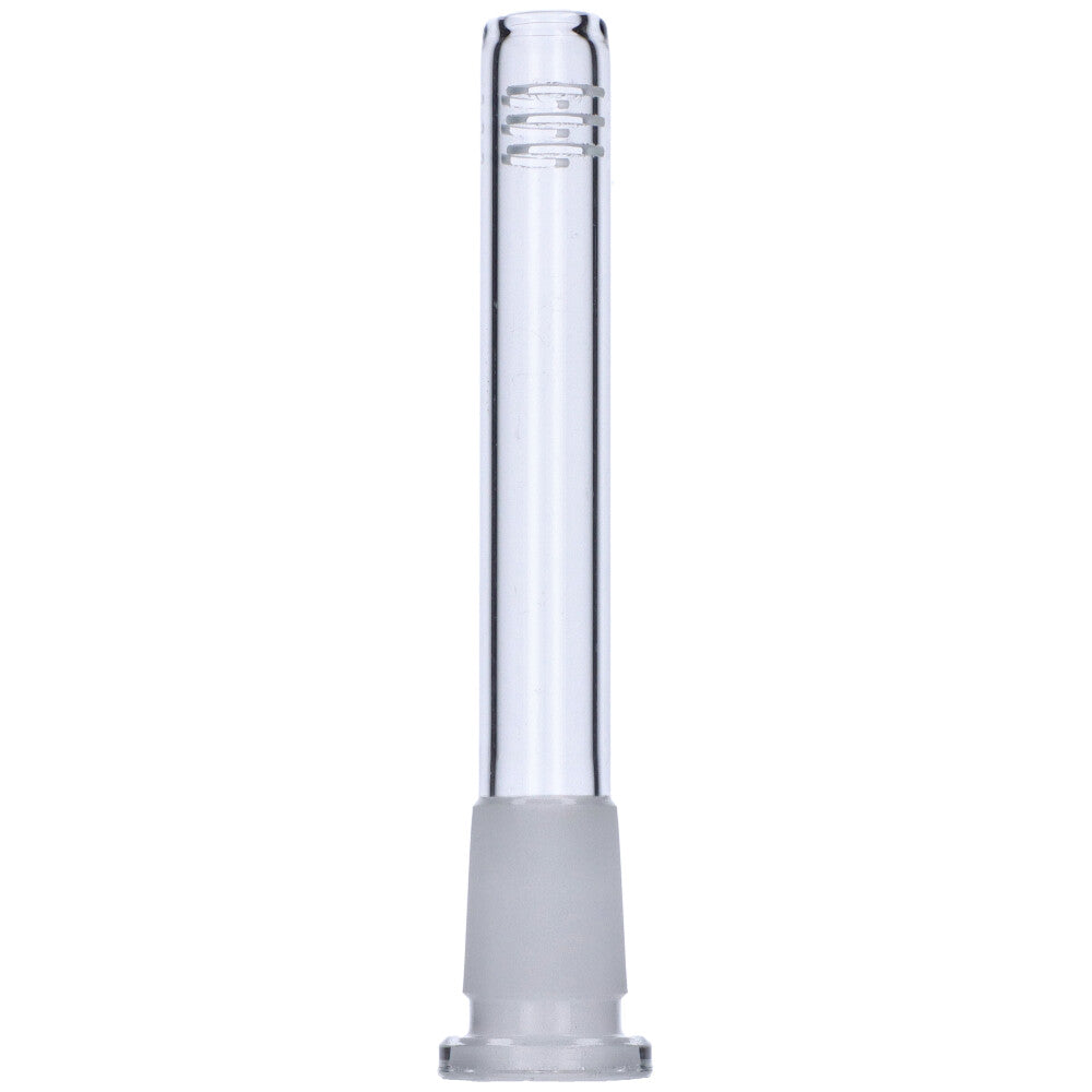 Valiant 6-Cut Clear Glass Replacement Downstem 3.5in for Bongs, Front View on White Background