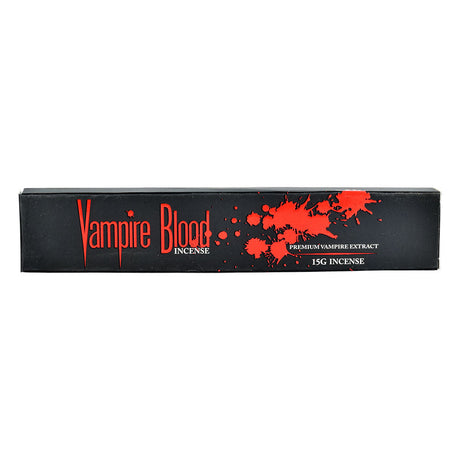 Vampire Blood Incense Sticks pack, 15g, front view with vibrant red splatter design