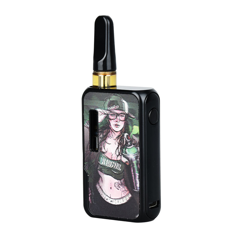 Vapmod Dragoo 3D Cartridge Vape front view, 650mAh battery, portable design with fun novelty print