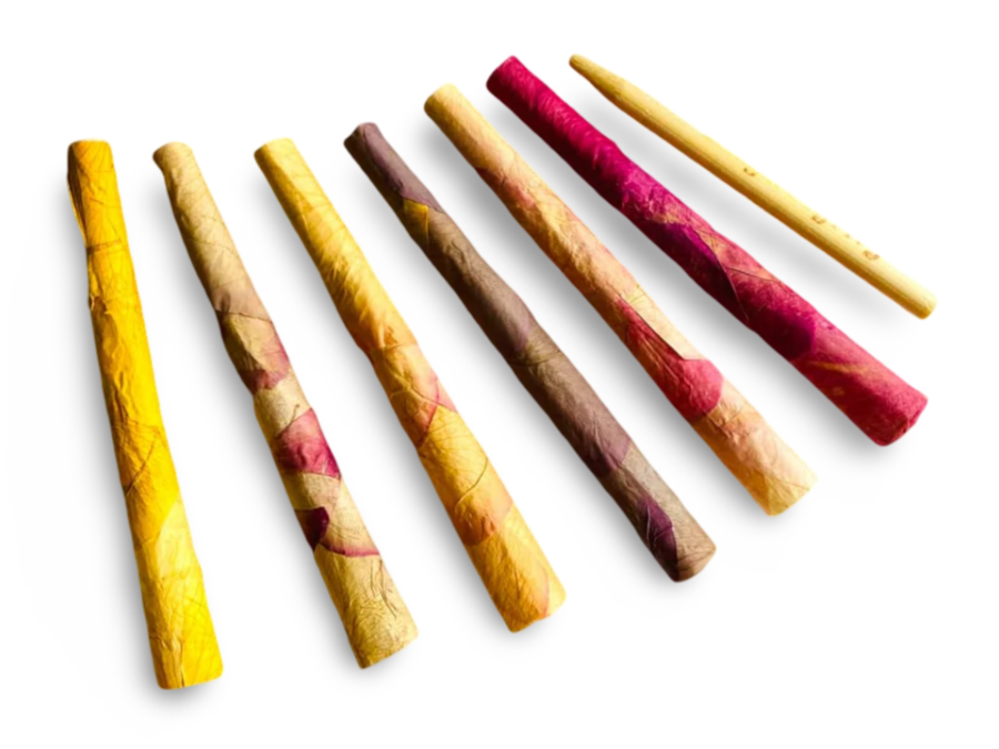 CaliGreenGold LaRosé 6-Pack Organic Rose Petal Cones for Dry Herbs, Assorted Colors, Top View