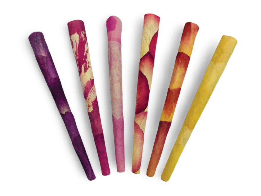 CaliGreenGold Organic Rose Petal King Cones 6-Pack, Assorted Colors, for Dry Herbs