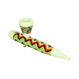 Vision Quest Wig Wag Steamroller Pipe in Assorted Colors, Portable 5.75" Borosilicate Glass, Top View