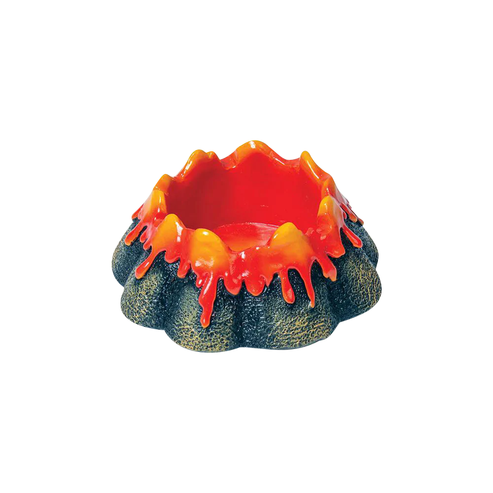 Polyresin Volcano Ashtray with Lava Flow Design, 5" Size - Top View