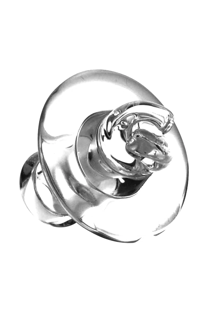 Borosilicate glass Vortex Thermal Carb Cap with curved airflow, heavy wall, top view