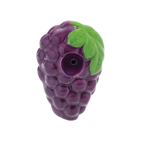 Wacky Bowlz Grapes Ceramic Hand Pipe with Deep Bowl - Front View on White Background