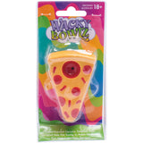 Wacky Bowlz Pizza Ceramic Hand Pipe front view in colorful packaging