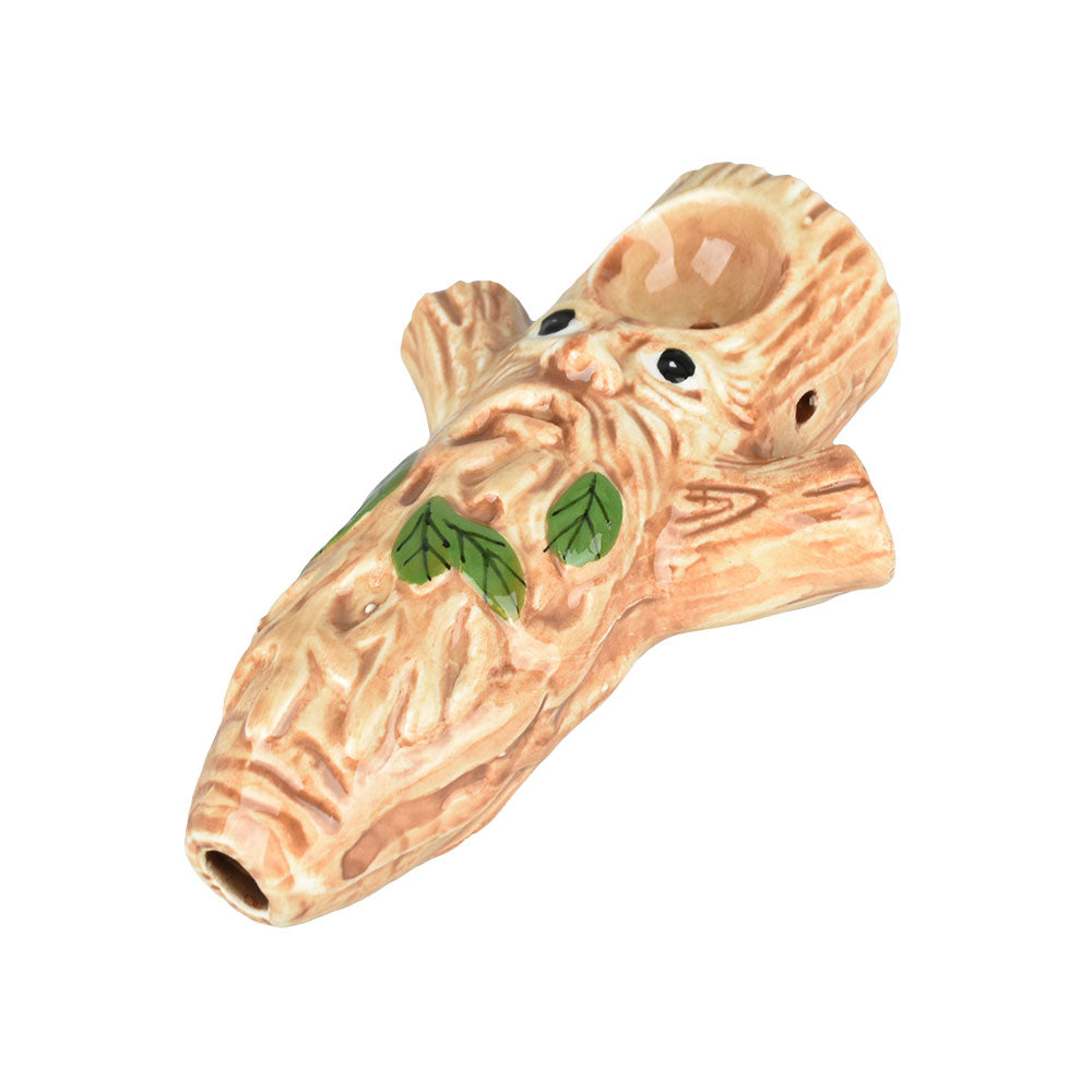 Wacky Bowlz Tree Man Hand Pipe, Novelty Ceramic Spoon Pipe, Portable 4.25" Length, For Dry Herbs