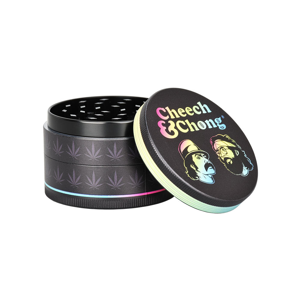 Wacky Grinderz 4pc Metal Herb Grinder, 2.5" with Cheech & Chong Design, Assorted Colors