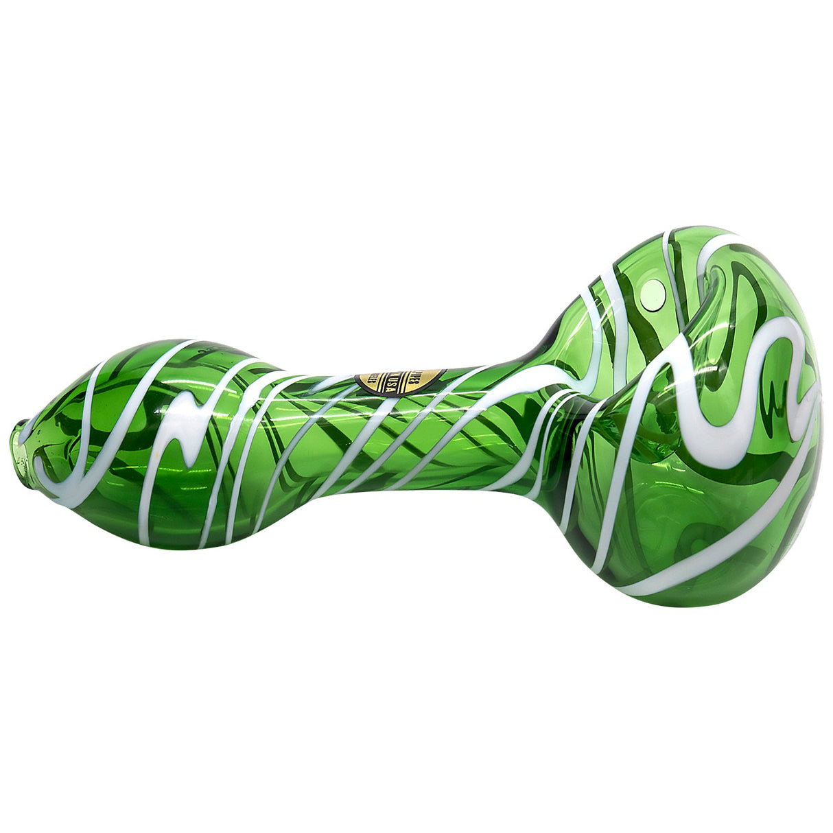 LA Pipes 'Warped Space' Color Glass Hand-Pipe, Spoon Design, 4.5 inch, Side View
