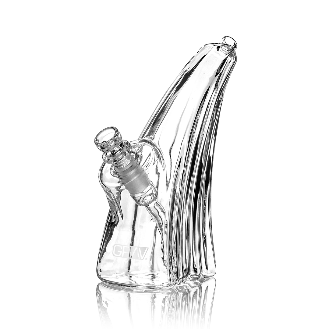 GRAV Wave Bubbler with Large Chamber and 14mm Cup Bowl, Slit-Diffuser Percolator, Side View