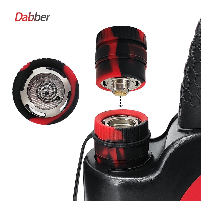 Waxmaid Electric Dab Rig in Black and Red with Disc Percolator Detail View