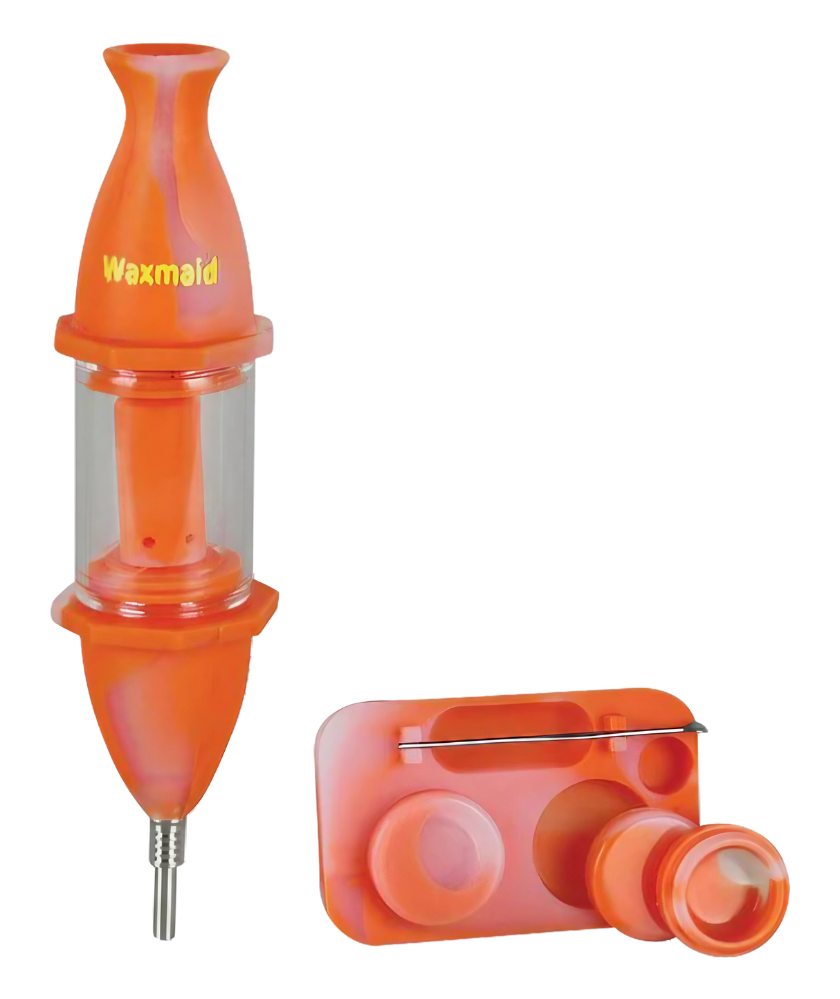 Waxmaid Silicone Nectar Straw Kit in Assorted Colors with Glass Tip and Container