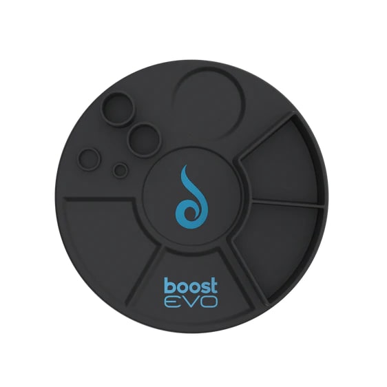 Dr Dabber Boost Evo Silicone Mat for dab rigs, top view on white background