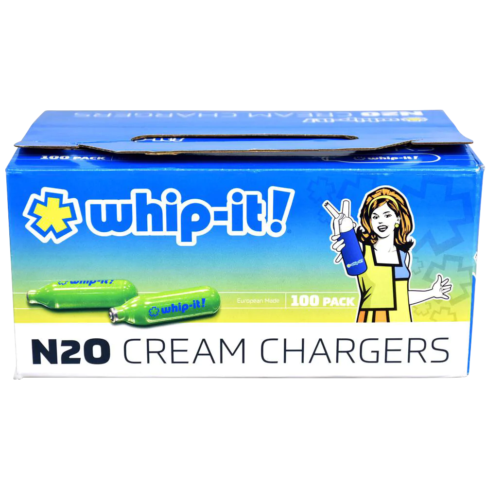 Whip-It! N2O Cream Chargers 100 Pack, Food Grade, Compact Design, Front View