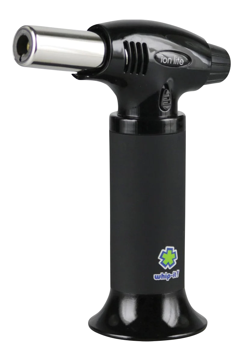 Whip-it! Ion Lite Torch Lighter in Black, Portable Design for Dab Rigs, Front View