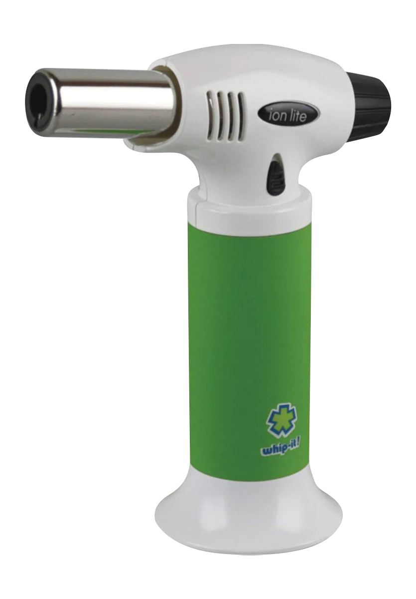 Whip-it! Ion Lite Torch Lighter in Green, Compact and Portable for Dab Rigs, Front View