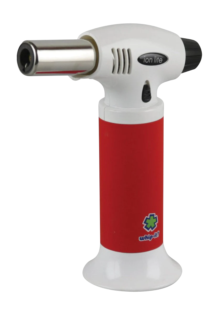 Whip-it! Ion Lite Torch Lighter in Red, compact and portable design, ideal for dab rigs and bongs