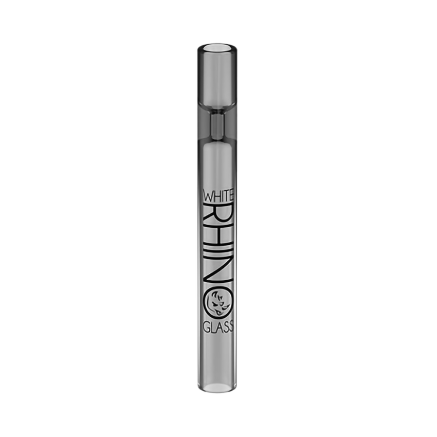 White Rhino Glass Chillum with Silicone Cap | Black | 4" | 25ct Display