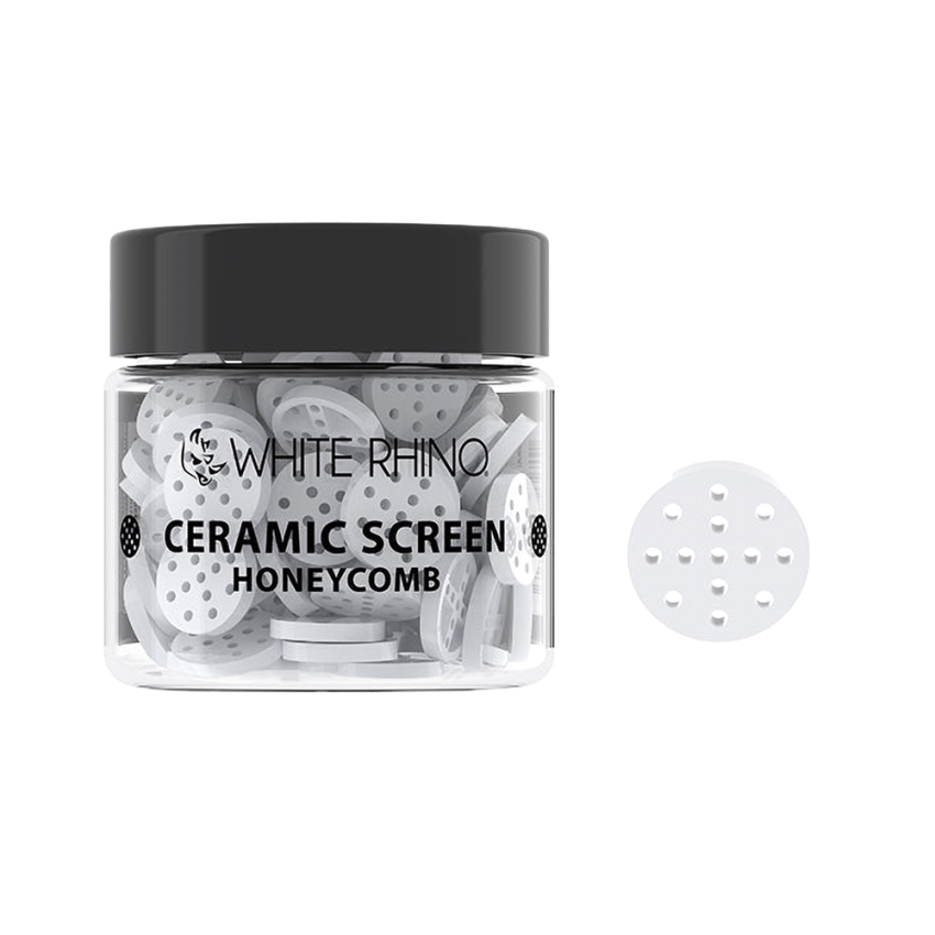 White Rhino Ceramic Honeycomb Screen | 100ct Jar