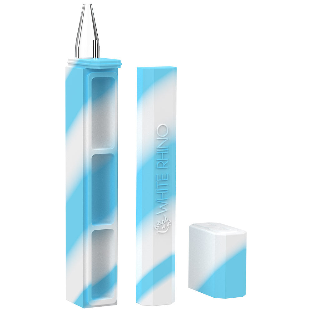 White Rhino Dab Out Silicone Dab Kit in assorted colors, portable design with storage compartments