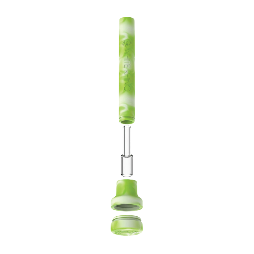 White Rhino Dabtainer Silicone Straw & Storage | 5.25" | Glow Assortment | 49ct Display