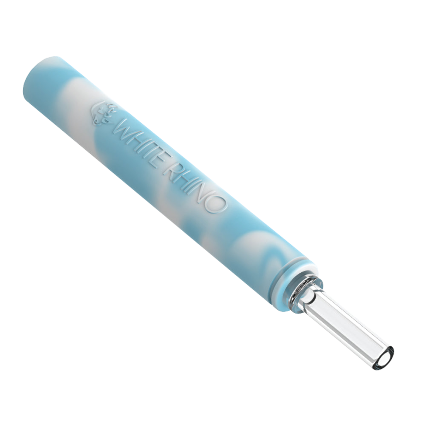 White Rhino Dabtainer Silicone Straw & Storage | 5.25" | Glow Assortment | 49ct Display