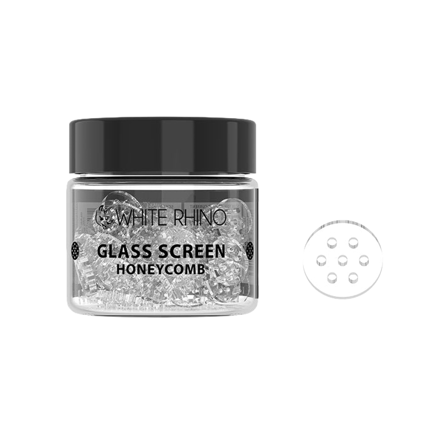 White Rhino Glass Honeycomb Screen | 100ct Jar