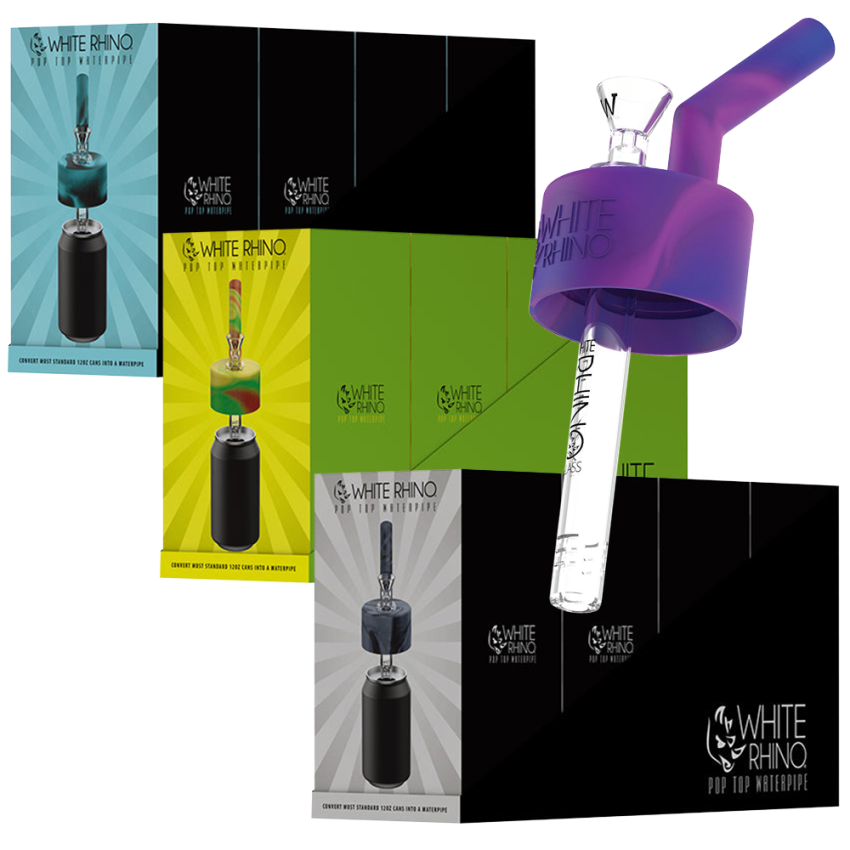 White Rhino Pop Top Can Water Pipe Adapter | 14mm F | 4ct Display