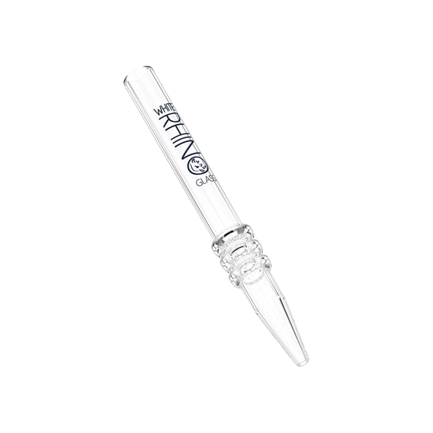 White Rhino Quartz Dab Straw V2 | Silicone Cap | 5" | 25ct Display