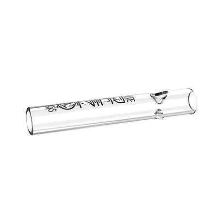 White Rhino Clear Borosilicate Glass Steamroller Pipe, 4.25" Compact Design, Side View