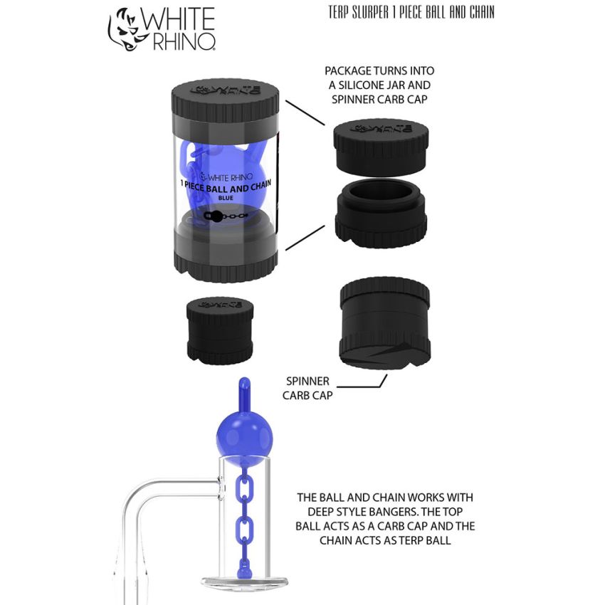 White Rhino Terp Slurper 1-Piece Ball & Chain Set | 6ct Display
