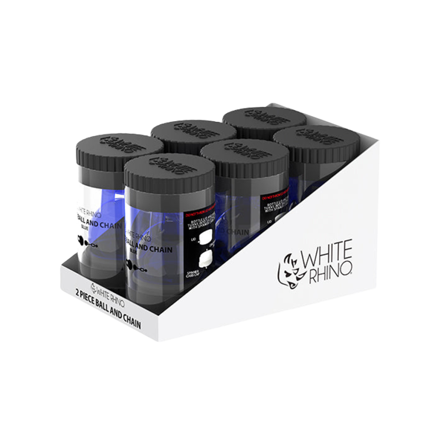 White Rhino Terp Slurper 2-Piece Ball & Chain Cap & Bead Set | 6ct Display