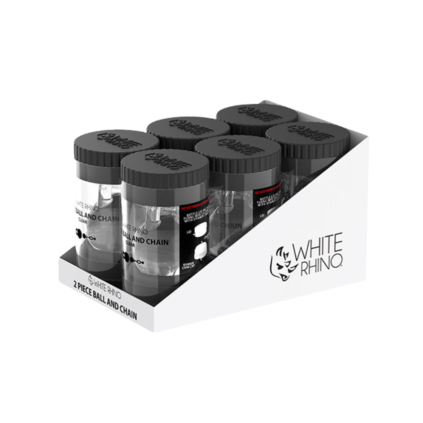 White Rhino Terp Slurper 2-Piece Ball & Chain Cap & Bead Set | 6ct Display