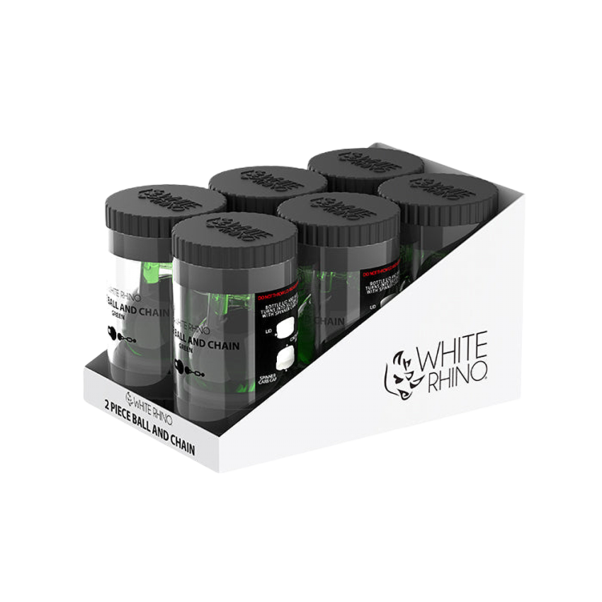 White Rhino Terp Slurper 2-Piece Ball & Chain Cap & Bead Set | 6ct Display