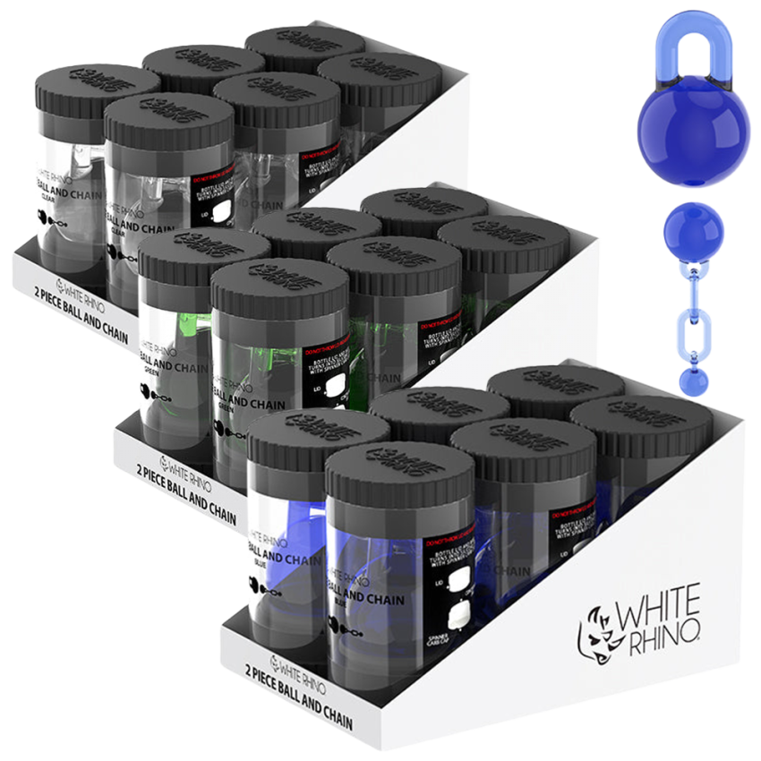 White Rhino Terp Slurper 2-Piece Ball & Chain Cap & Bead Set | 6ct Display