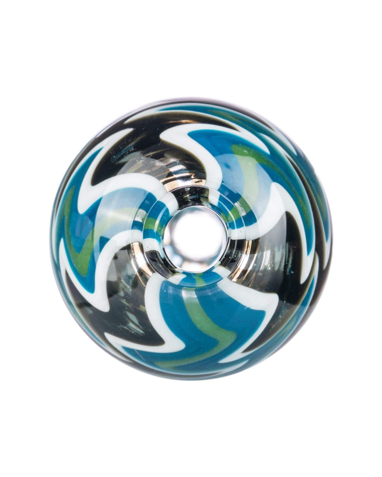 Borosilicate Glass Wig Wag Bubble Carb Cap for Dab Rigs - 2.5" Height - Top View