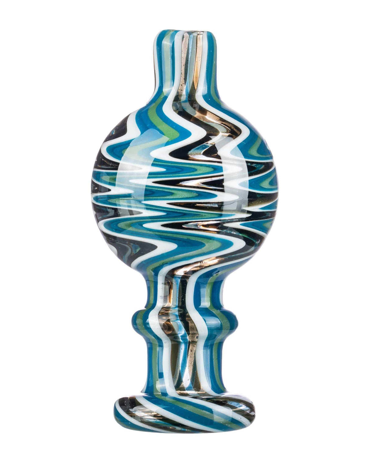 Borosilicate Glass Wig Wag Bubble Carb Cap for Dab Rigs, 2.5" Height, Front View