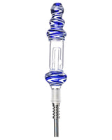 6" Wig Wag Glass Nectar Collector in Blue with Titanium Tip - Front View