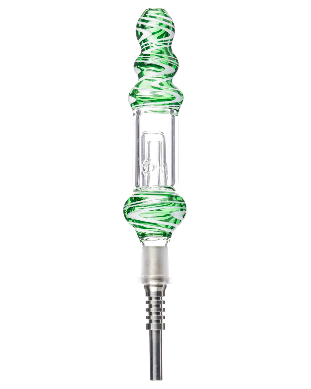 Valiant Distribution Wig Wag Glass Nectar Collector in Green - 6" Portable Dab Straw