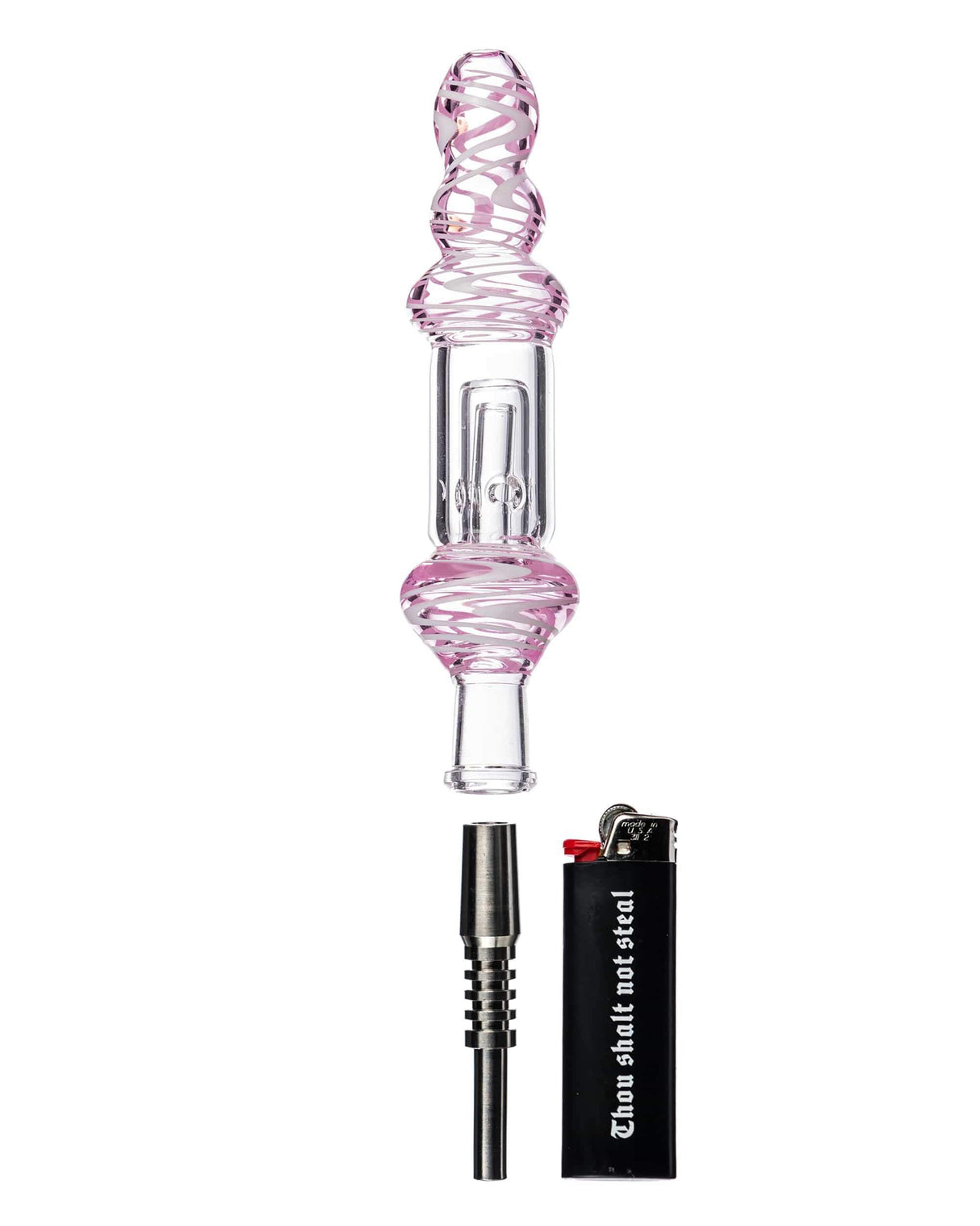 Valiant Distribution Wig Wag Glass Nectar Collector with Titanium Tip - Front View
