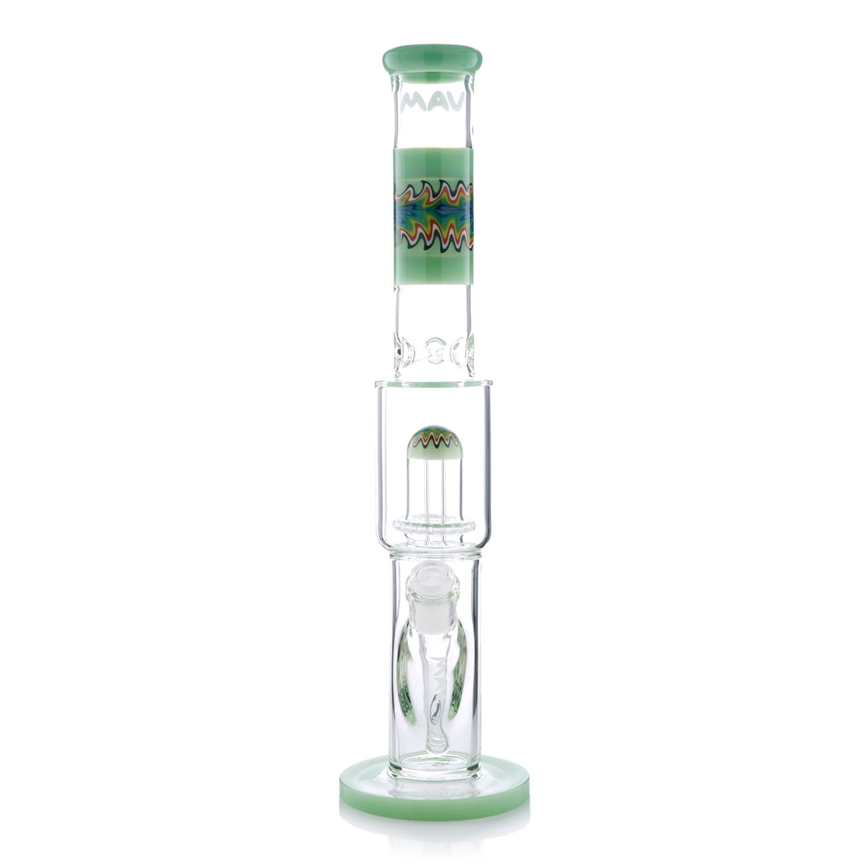 MAV Glass - Wig Wag Reversal UFO Straight Bong - Front View on White Background