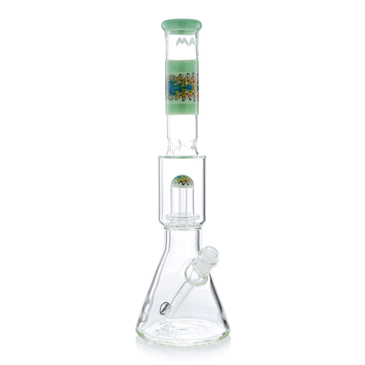 MAV Glass Wig Wag Reversal UFO Wide Beaker Bong - Front View on White Background