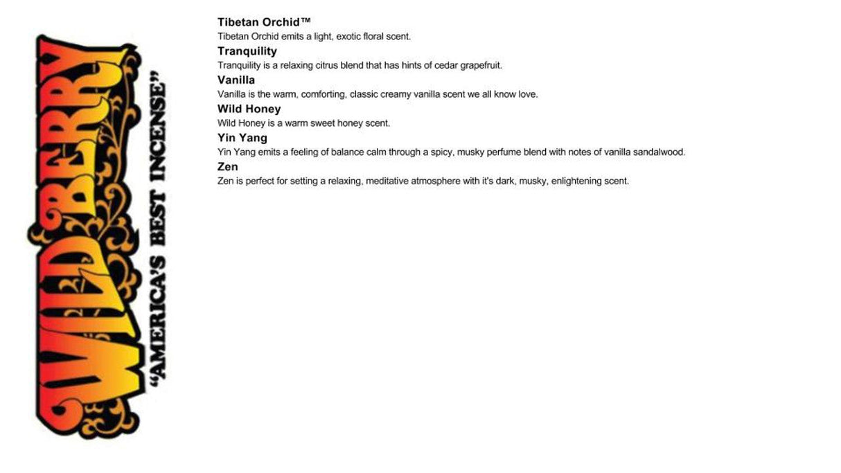 Wild Berry Biggies Incense Sticks bundle with assorted scents displayed on packaging