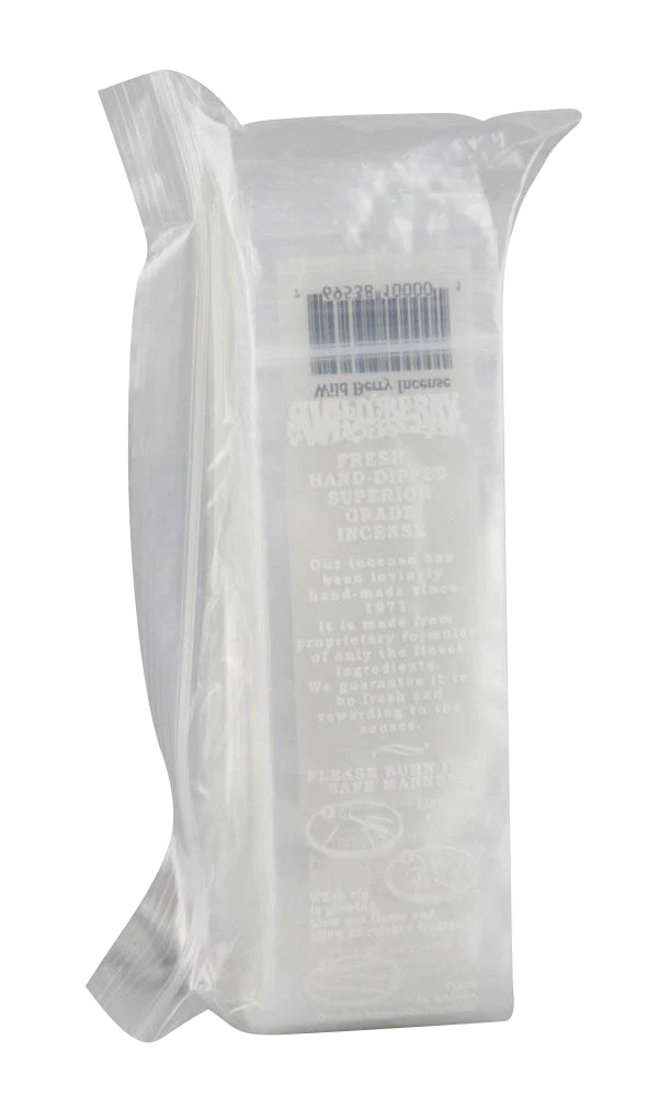 Wild Berry Incense Bags pack of 100 for regular sticks, clear packaging front view