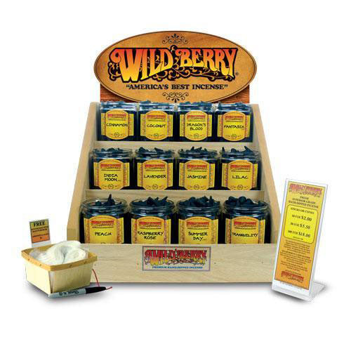 Wild Berry Incense Cones Starter Kit display with assorted fragrances