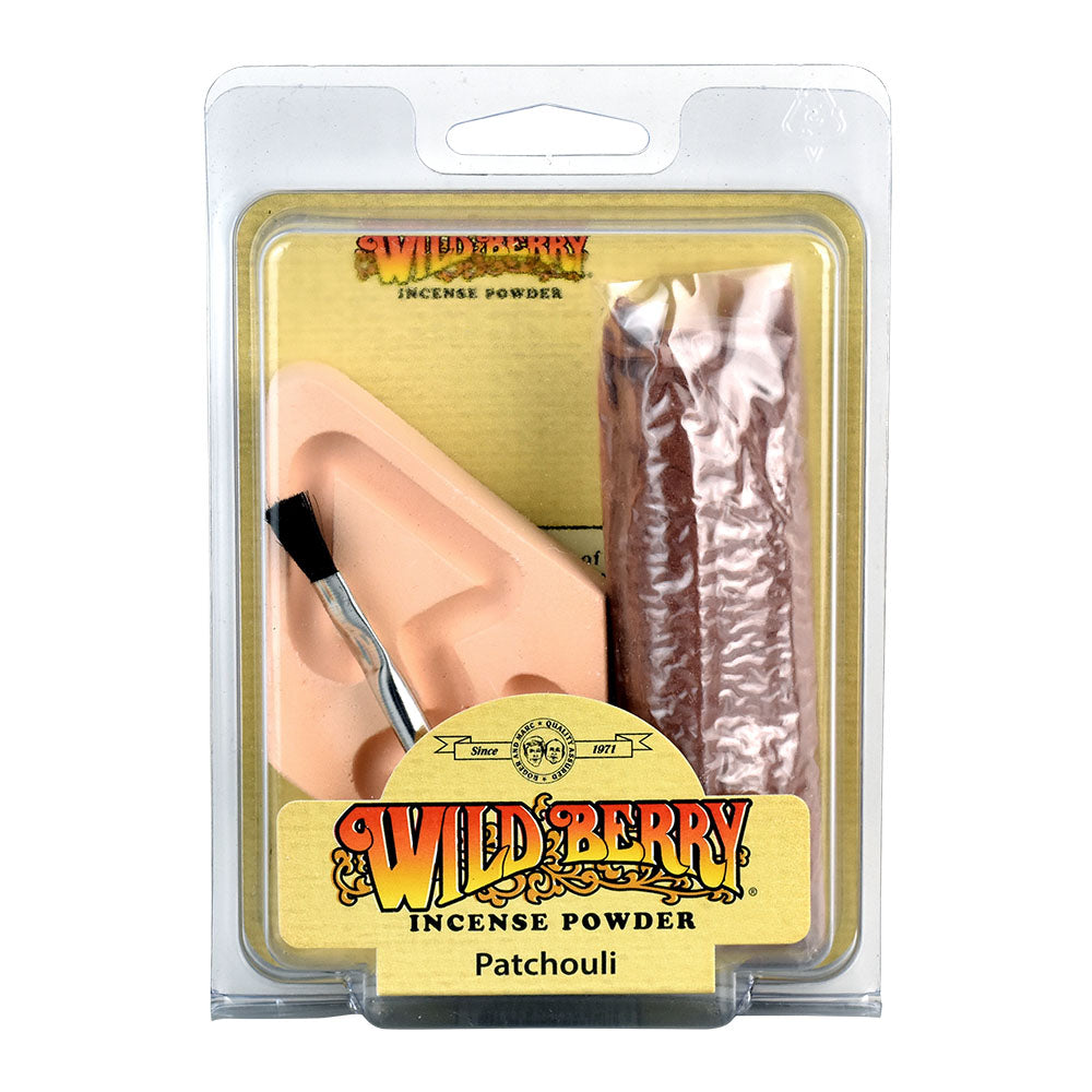 Wild Berry Patchouli Incense Powder Set with Burner, front view on white background